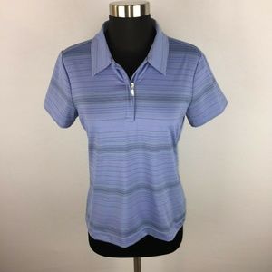 Nike Golf Fit Dry S Stripe Collared SS Partial Zip